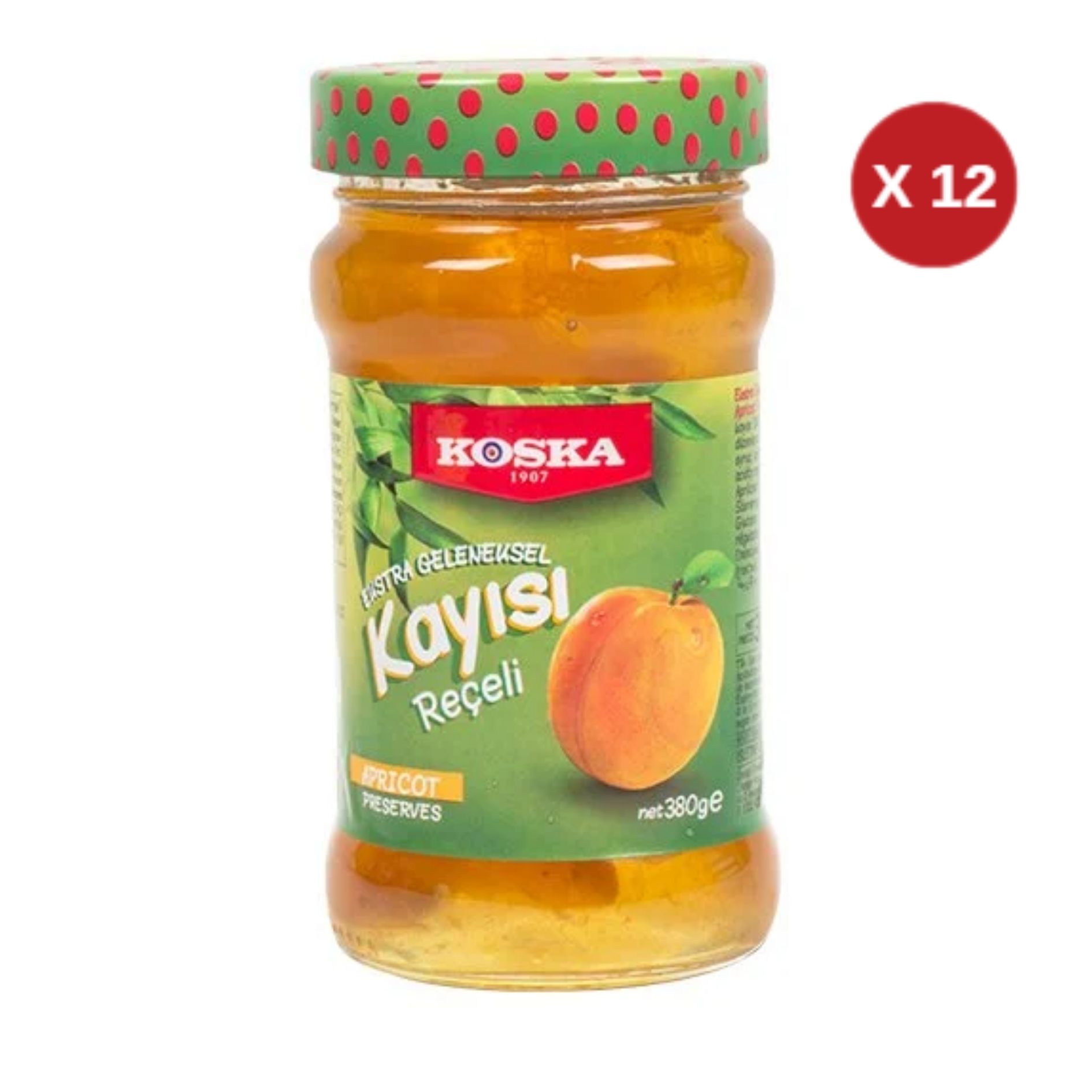 KOSKA 380 GR EXT. GELNKSL. KAYISI REÇELİ 12 ADET