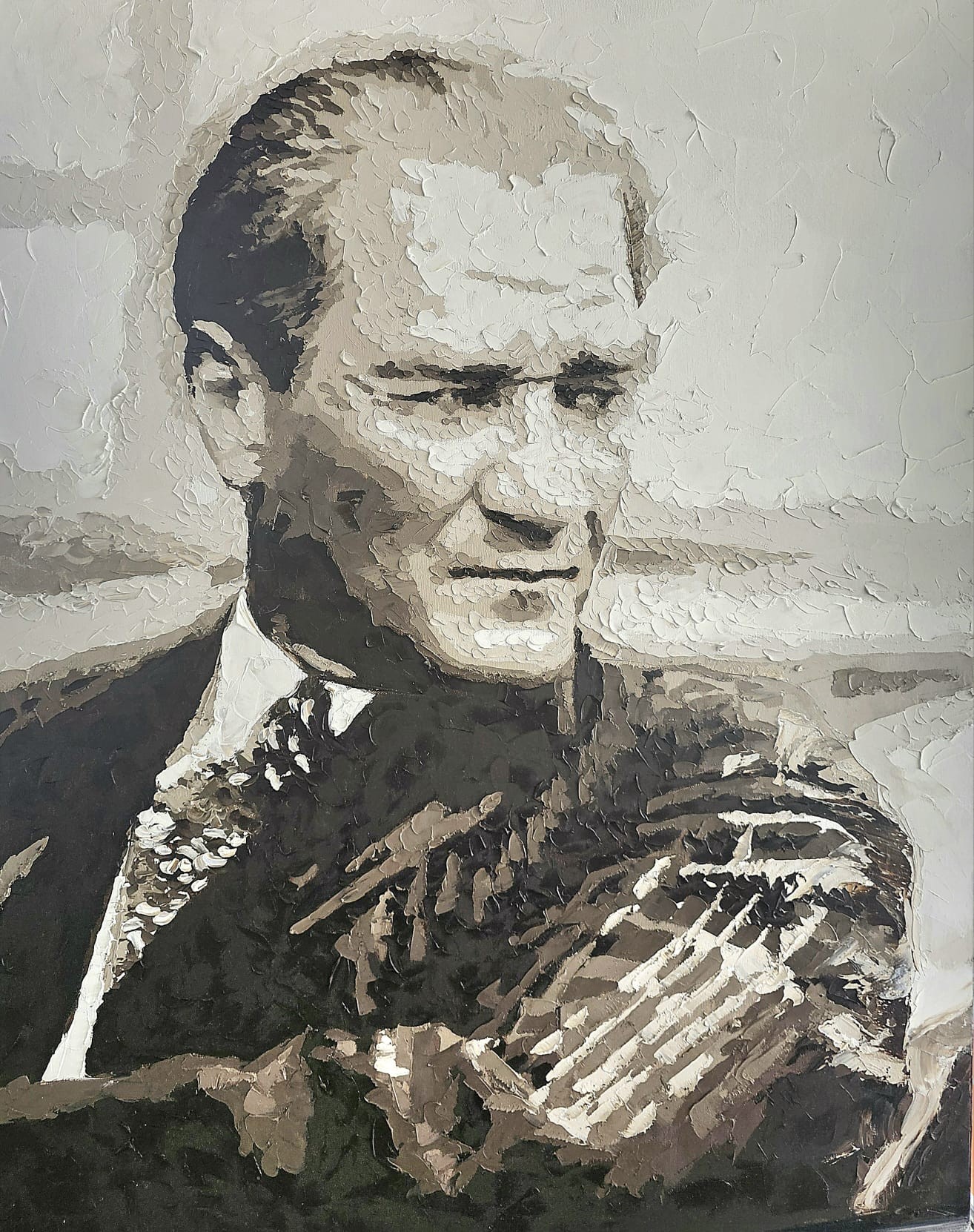 Pınar Kalem Atatürk - Tuval üzerine yağlı boya  90 cm x 70 cm